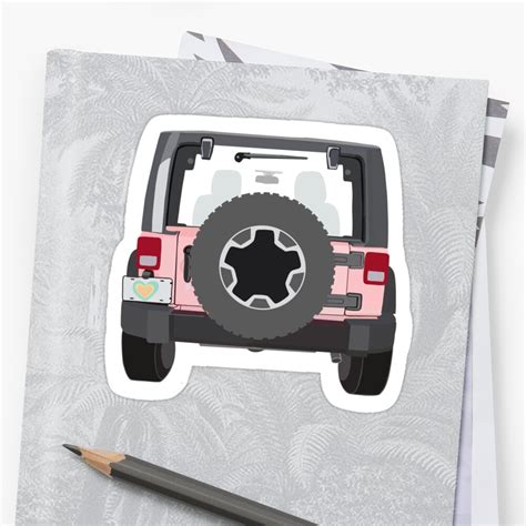 "Pink Jeep Sticker " Sticker by emilygutzler | Redbubble