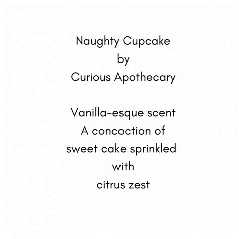 Naughty Cupcake™ Gourmand Vanilla perfume by Curious Apothecary - theme fragrance