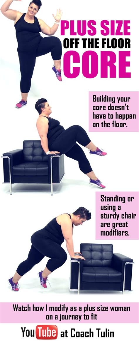 Plus Size core exercises that does not require getting up and down off of the floor! When I ...