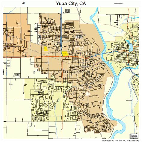 Yuba City California Street Map 0686972