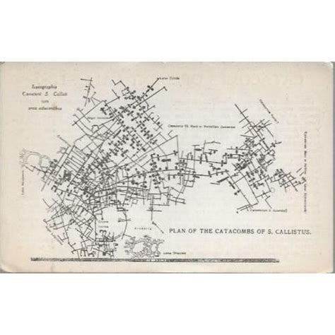 Rome, Italy - Map / Plan of Catacombs of Callixts (Callistus) - card c.1950s on eBid United ...