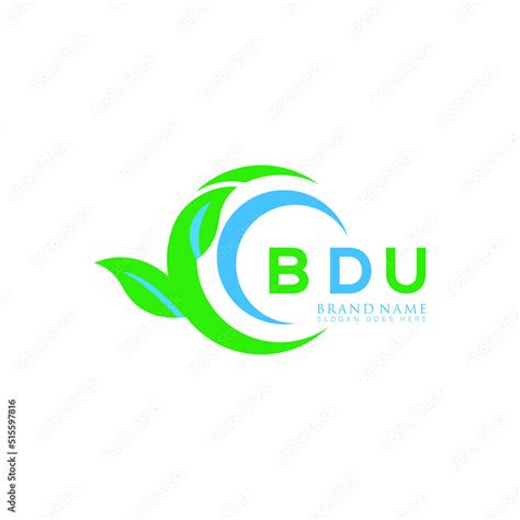 BDU logo design initial creative leaf letter logo. BDU unique letter ...