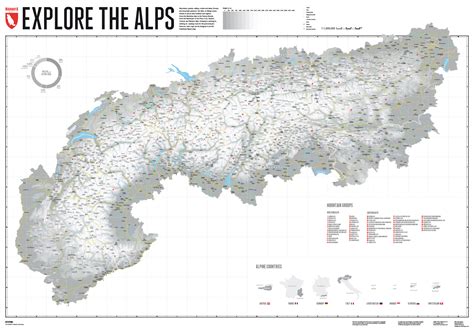 Wall Map - Explore the Alps - Marmota Maps