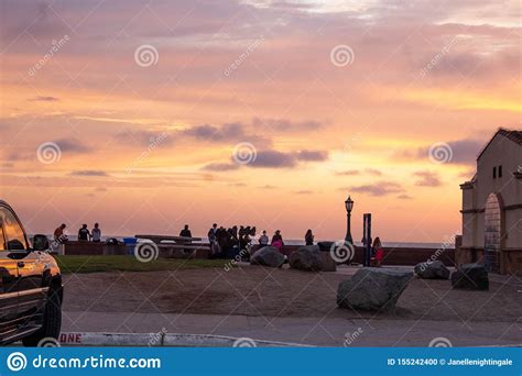 Sunset at Mission Beach in San Diego, Ca Stock Photo - Image of ...