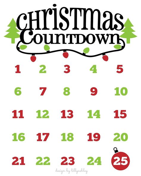 Christmas Countdown Free Printable | Free Printable