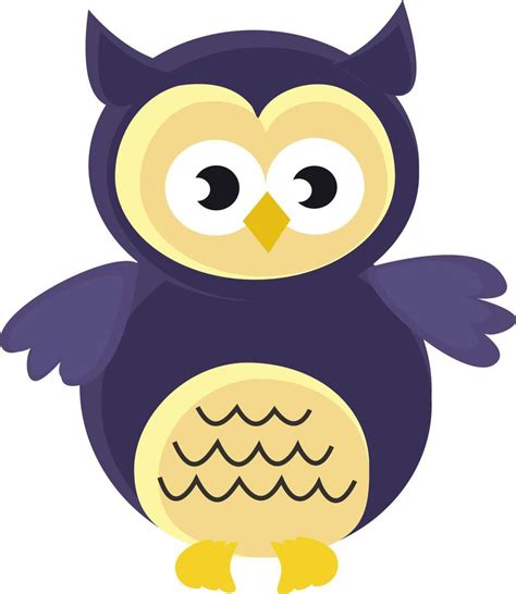 Purple owl, illustration, vector on white background 13560508 Vector ...