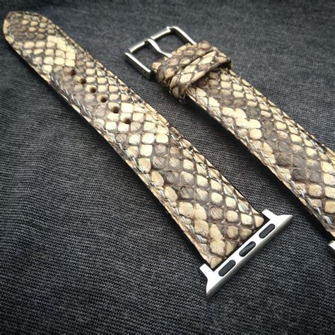 Bespoke White Python Leather Watch Strap Handmade P03 - Hephakee