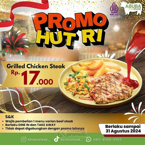 Promo ABUBA STEAK HUT RI KE 79 - Harga Spesial Grilled Chicken Steak cuma Rp. 17.000