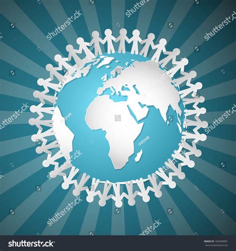 Vector People Holding Hands Around Globe Stock Vector (Royalty Free ...