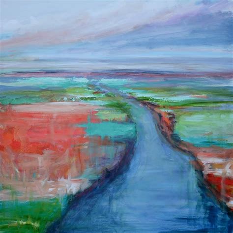 Abstract River Painting by Donna Tuten