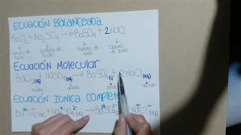 Bacl2 + Na2SO4 → BaSO4 + 2 NaCl Ecuacion molecular y ecuacion ionica completa / QUMICA - YouTube