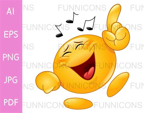 Clipart Cartoon of a Happy Emoji Emoticon Dancing to Music Ai - Etsy ...