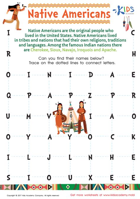 Native American Word Search Printable