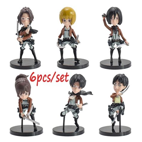 Anime Figures Attack On Titan Action Figures, Rivaille, Mikasa, Eren ...