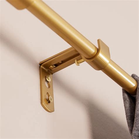 Style Selections Brushed Gold Steel Single Curtain Rod Bracket in the ...