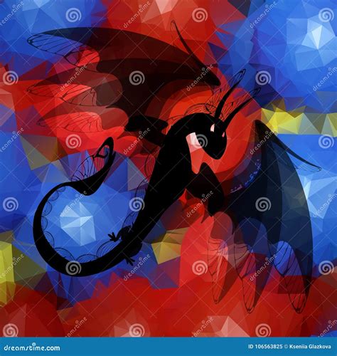 Dragon. black fire dragon stock illustration. Illustration of pattern - 106563825