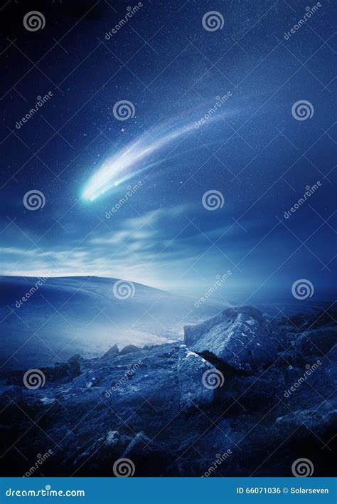 Night Sky Comet stock illustration. Illustration of comet - 66071036