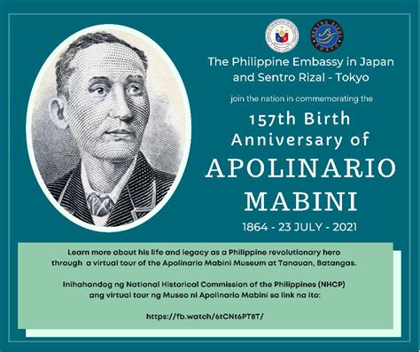 157th Birth Anniversary of Apolinario Mabini | Philippine Embassy ...