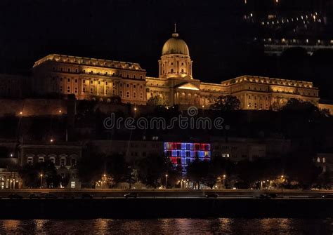 Buda Castle Hill at Night, Budapest, Hungary Stock Photo - Image of ...