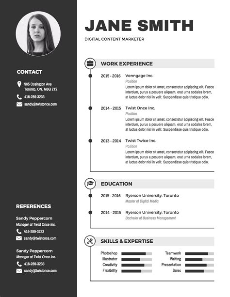 Infographic Resume Template For Freshers • Business Template Ideas