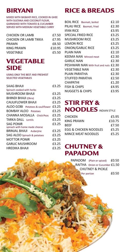 The Village Tandoori Liphook Liphook's full menu online