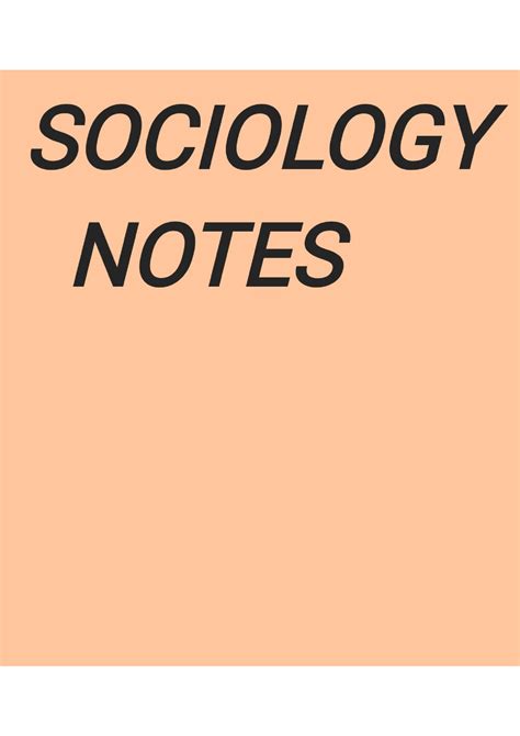 Sociology Notes (UNIT I-VIII) - Semester 3&4 - Studocu