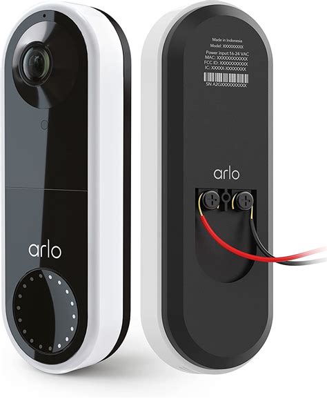 Arlo Essential Wired Video Doorbell - HD Video, 180° View, Night Vision, 2 Way Audio, DIY ...