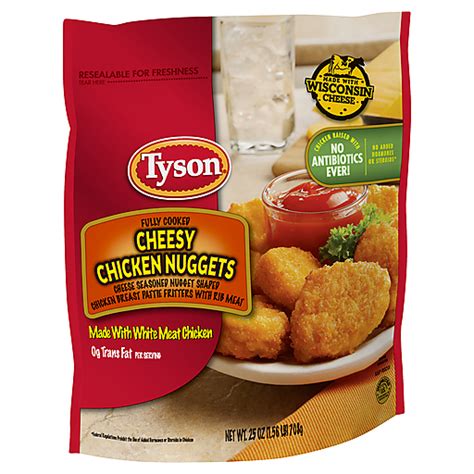 Tyson® Fully Cooked Cheesy Chicken Nuggets, 25 oz. (Frozen) | Chicken Nuggets & Wings | Reasor's