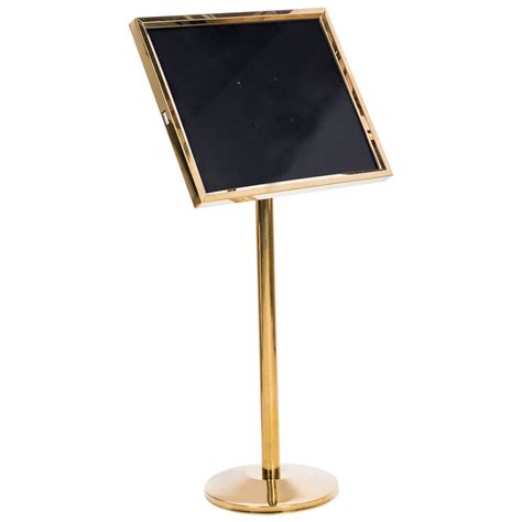 Aarco P-5B Brass Single Pedestal Sign Board