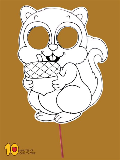 Squirrel Printable Mask – 10 Minutes of Quality Time