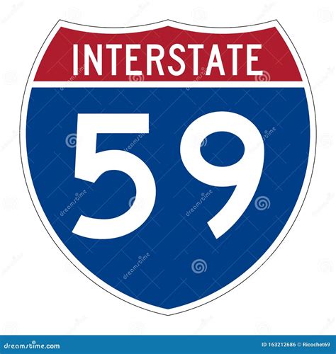 Interstate Highway 59 Road Sign Stock Illustration - Illustration of ...