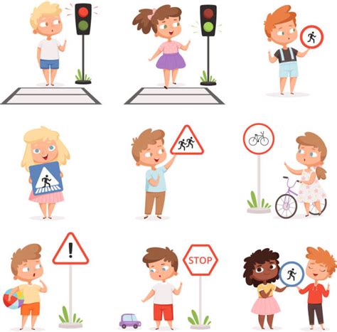 Kids Road Safety Illustrations, Royalty-Free Vector Graphics & Clip Art - iStock