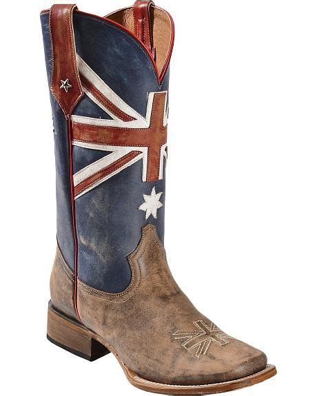 Roper Australian Flag Cowboy Boots - Square Toe | Blue cowboy boots, Cowboy boots square toe ...