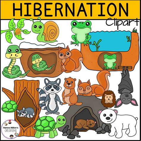 Hibernation Clipart | Animals that hibernate, Clip art, Hibernation crafts