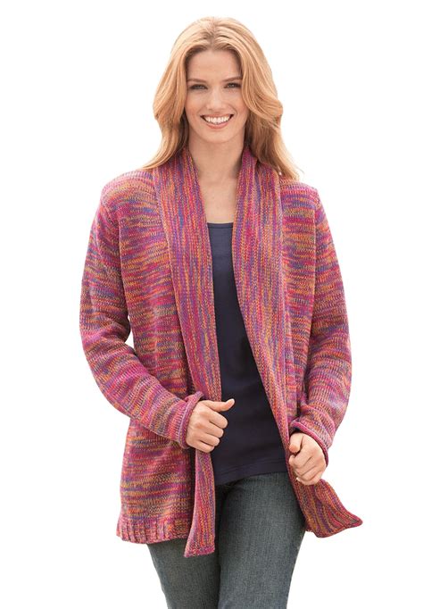 Multi-colored marled sweater | Plus Size Cardigan | Woman Within | Marled sweater, Plus size ...