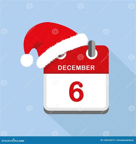 Red Calendar 6th December Saint Nicholas Day Blue Background Stock ...