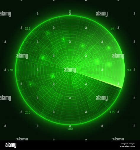 Green radar. Navy submarine sonar with aims. Navigation screen vector ...