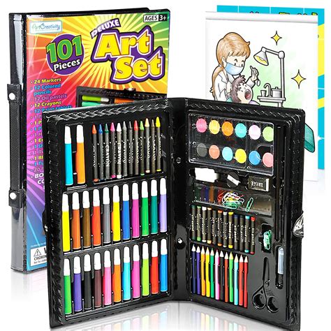 Buy ArtCreativity Deluxe Art Kit For Kids Art Set - Beginners Supplies 101 Piece Artist Drawing ...