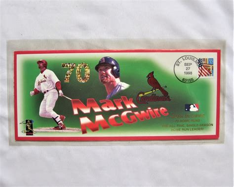 Mark Mcgwire 70 Home Runs Official Commemorative Envelope 1998 - Etsy