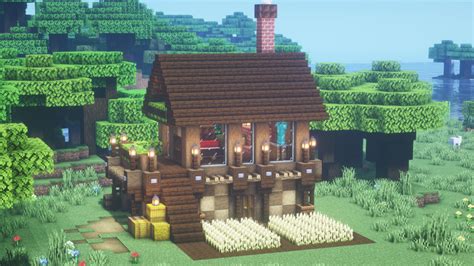 Minecraft - Starter house / Dark oak house / Survival base / ダークオークで作るサバイバルベース | サバイバル, オーク, マインクラフト