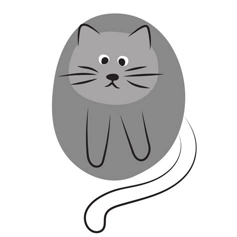 Round gray cat on white. stylized pet. clip art, logo, design 23822748 Vector Art at Vecteezy