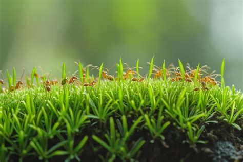 Premium Photo | Industrious Ants macro grass Generate Ai