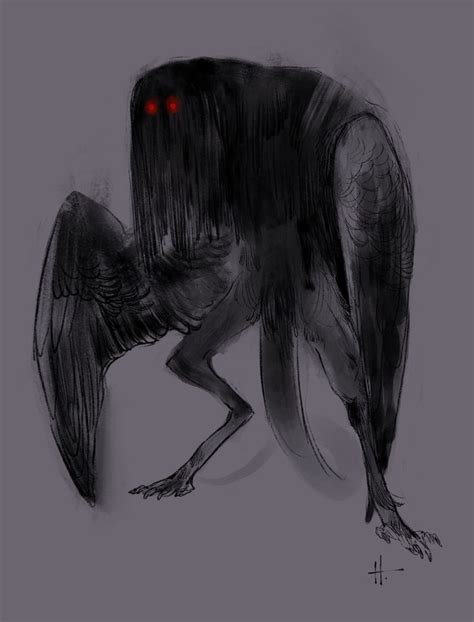 mothman Art Print by Natalie Hall - X-Small | Mothman, Creature concept ...