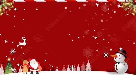 Red Festive Snowflake Santa Claus Cartoon Powerpoint Background For ...