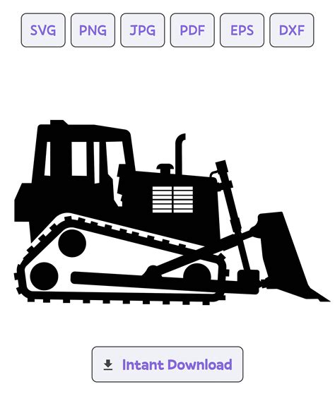 Bulldozer Silhouette, Bulldozer SVG, Bulldozer Clipart, Bulldozer Cricut, Bulldozer Vector, Dxf ...