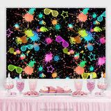 Colorful Graffiti Glasses Pattern Birthday Backdrop – Lofaris