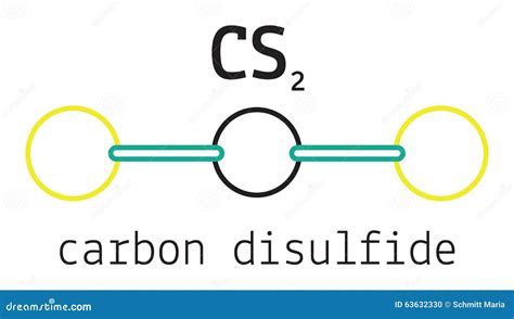 CS2 Carbon Disulfide Molecule Stock Vector - Illustration of science, sphere: 63632330