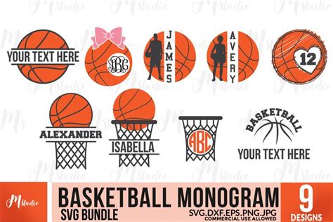 Basketball Monograms SVG (492799) | Monograms | Design Bundles