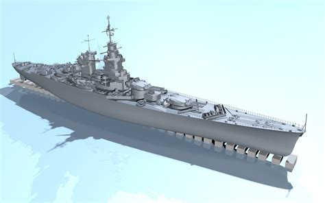 french battleship richelieu 3d model