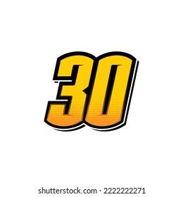 Number Vector Sports Racing Number 30 Stock Vector (Royalty Free) 2222222271 | Shutterstock